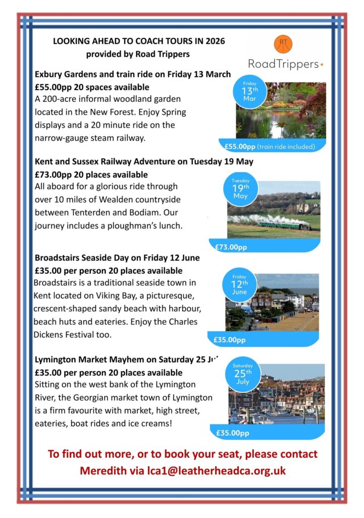 Coach tours Spring/Summer 2026